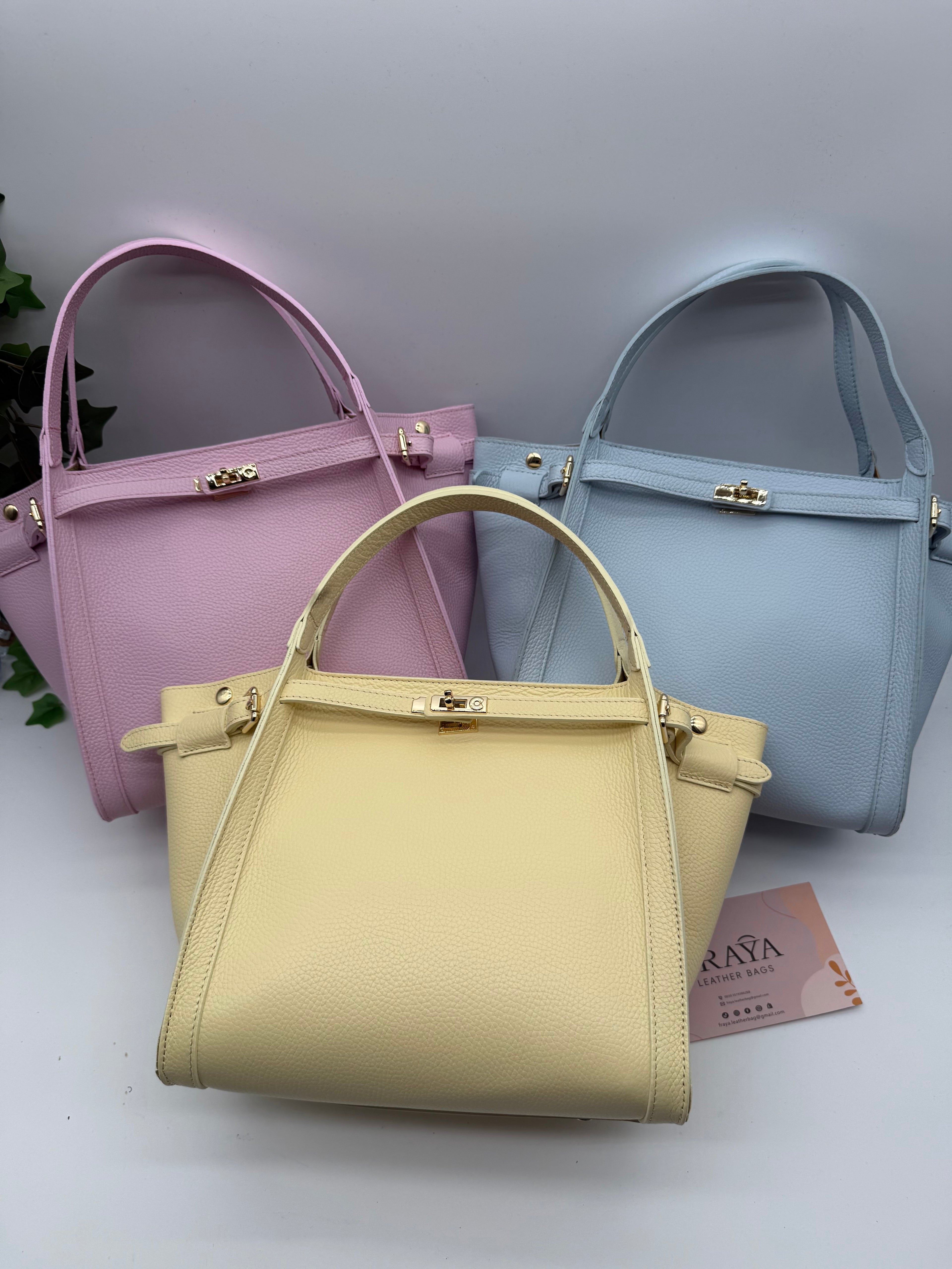 Borsa a Mano in Vera Pelle con Tracolla - TB0167D