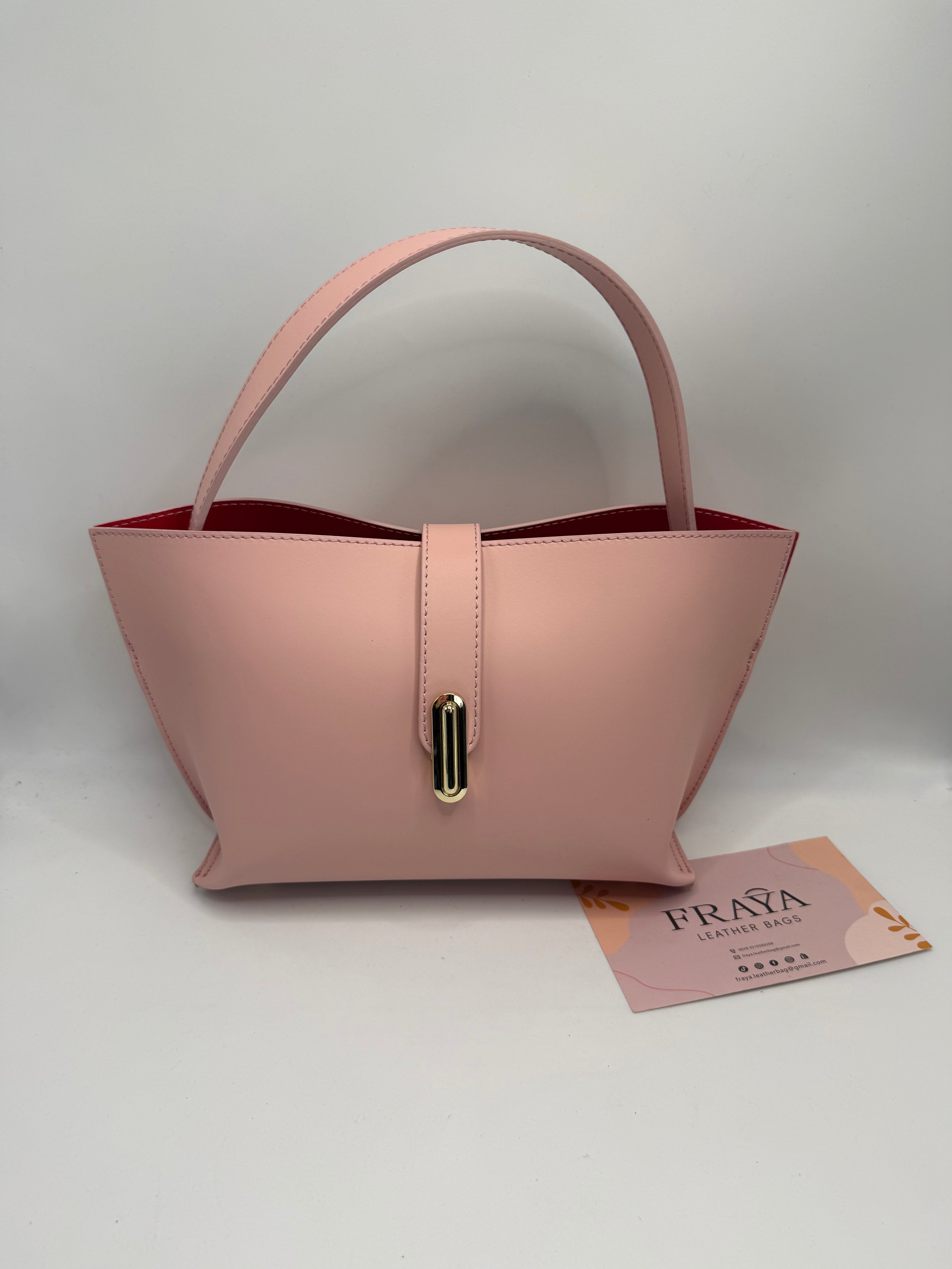 Borsa a Mano Elegante con Pochette Interna in Vera pelle - Made in Italy - BM0177L